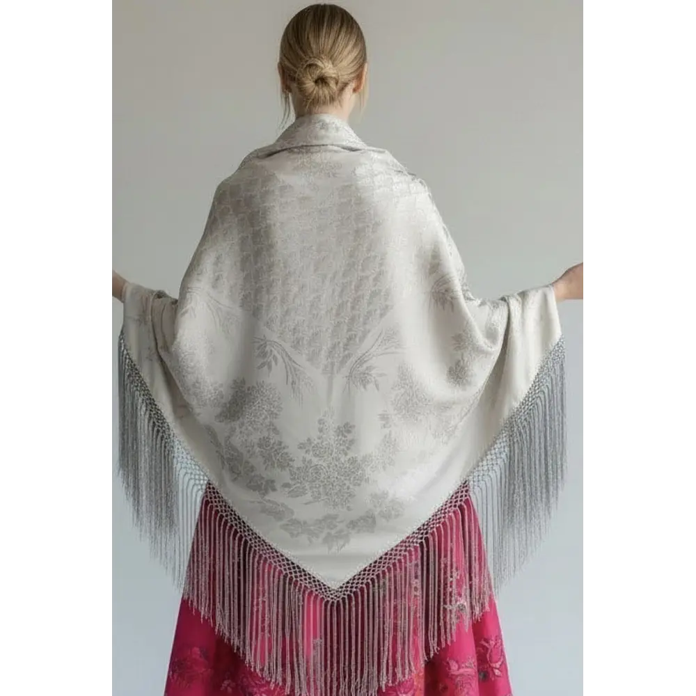 MANTON ADAMASCADO 140 CMS GRIS PLATA 😍ULTIMAS UNIDADES