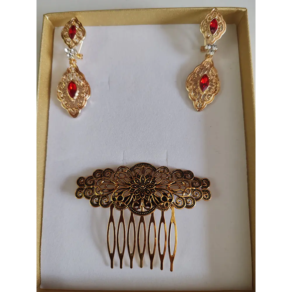 CONJUNTO  PENDIENTES  PEINETAS
