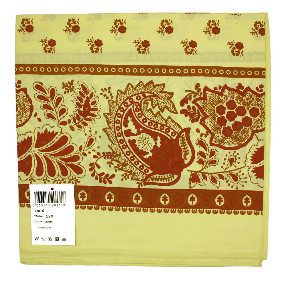 Pañuelo regional baturra indiana algodon 120 cms Mod Pilar varios tonos