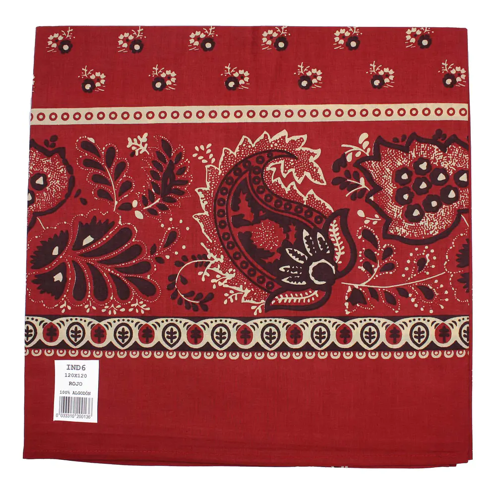 Pañuelo regional baturra indiana algodon 120 cms Mod Pilar varios tonos
