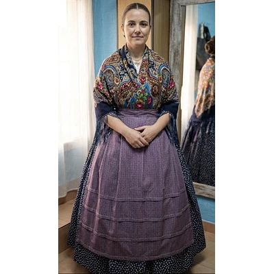  TRAJE REGIONAL MUJER ARAGONES MINI FLOR T 42/44 DE 3 PIEZAS 