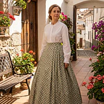 FALDA BATURRA/REGIONAL T 34/36  MOD.LIS VERDE