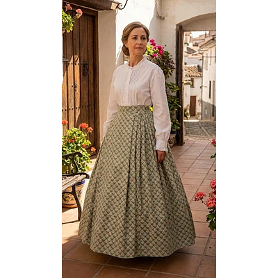 FALDA BATURRA/REGIONAL T 34/36  MOD.LIS VERDE