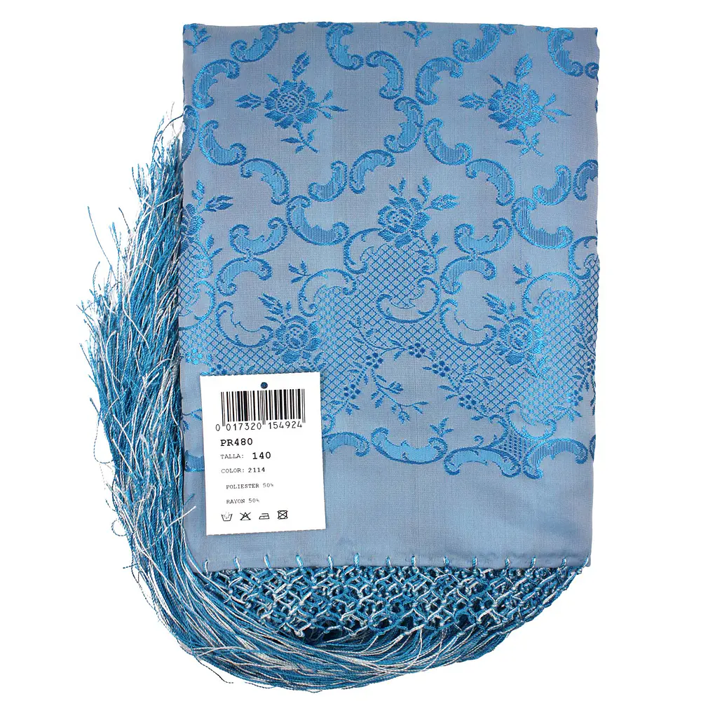 MANTON REGIONAL BATURRA  ADAMASCADO TONO AZUL CELESTE
