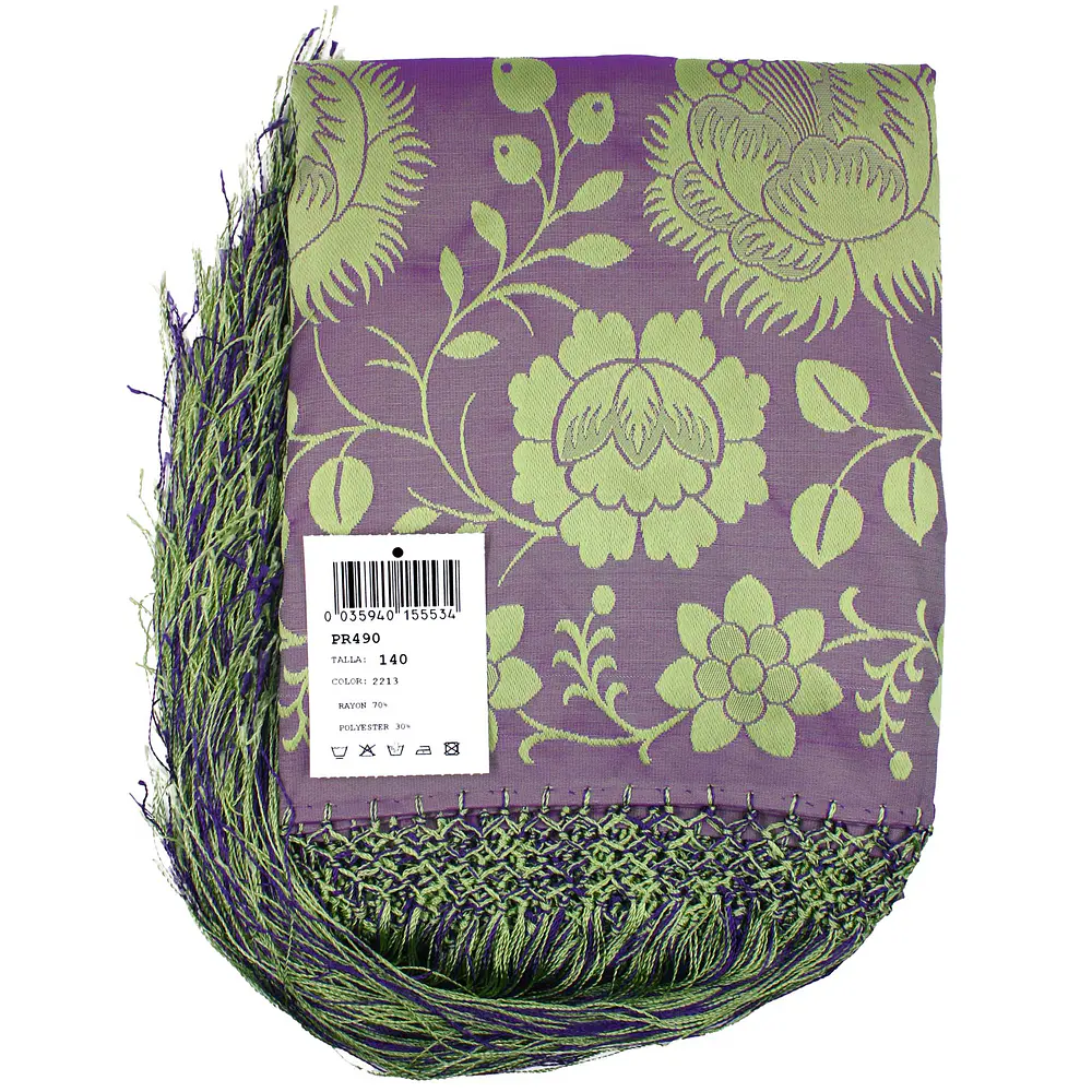 Manton regional baturra 140 cms rayon poliester tonos morados