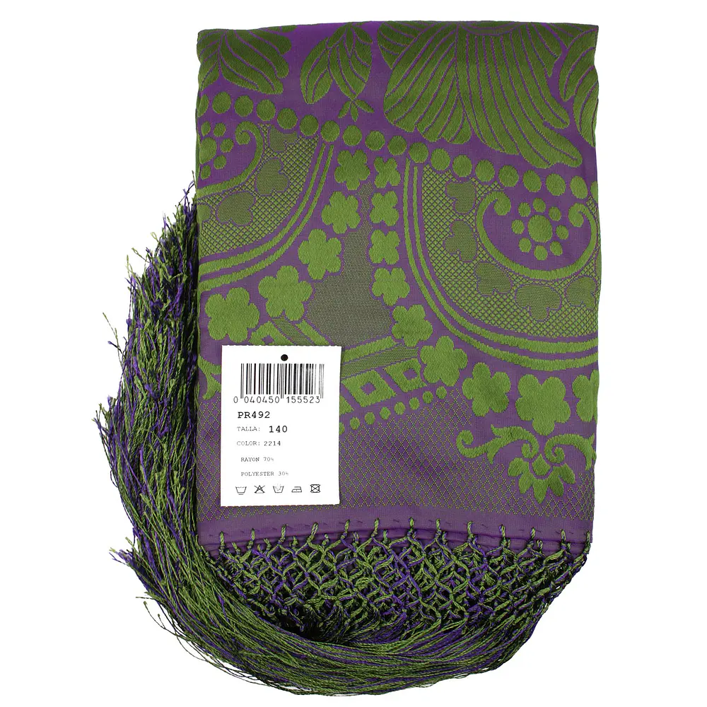 Manton regional baturra 140 cms rayon poliester tonos morados