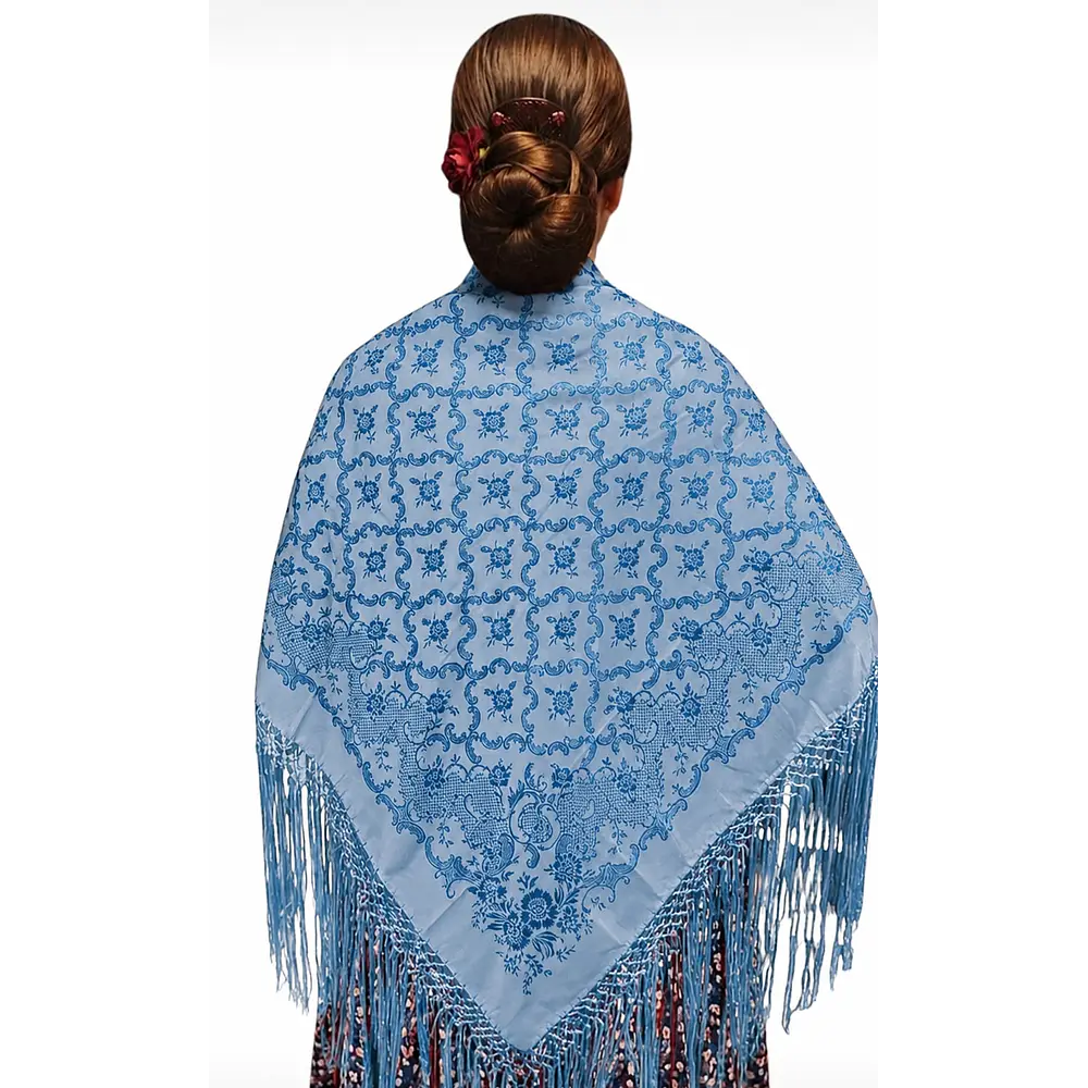 Manton regional baturra 140 cms rayon poliester celeste