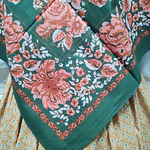 Pañuelo Estampado de Algodón – Reproducción Histórica Siglo XIX (120 cm) Mod moncayo verde botella 