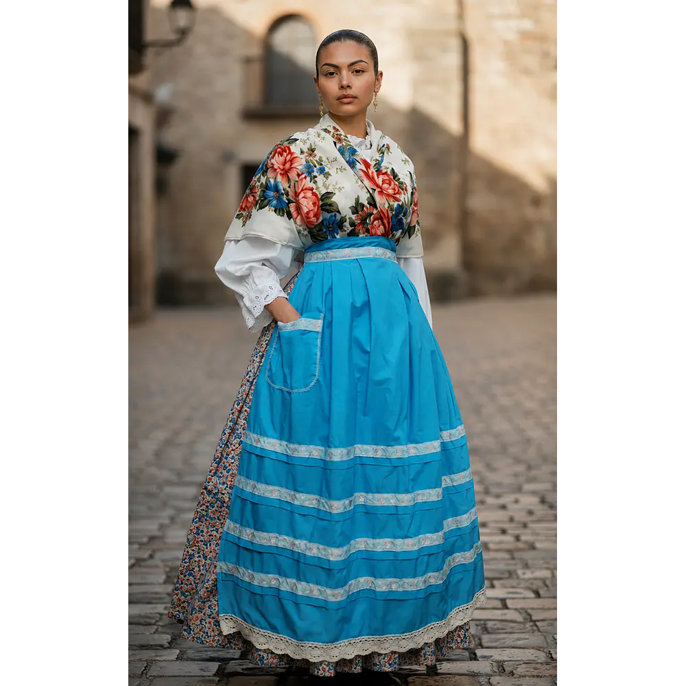 TRAJE REGIONAL MUJER 34/36  MOD REINA 3 PIEZAS