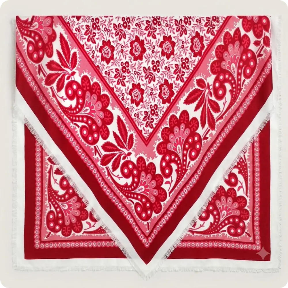 Pañuelo Sandía Rojo 140 cm – Pañuelo Regional Artesanal Hecho en España