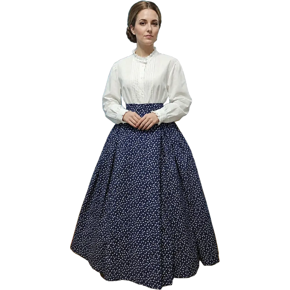 FALDA SAYA BATURRA/ REGIONAL 42/44 MOD MINI FLOR AZUL