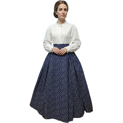 FALDA SAYA BATURRA/ REGIONAL 42/44 MOD MINI FLOR AZUL