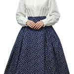 FALDA SAYA BATURRA/ REGIONAL 42/44 MOD MINI FLOR AZUL