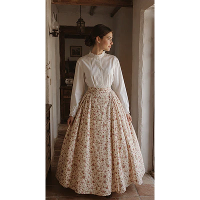 Falda Regional Huertana Baturra Artesanal T 46/48 Mod Rosas 