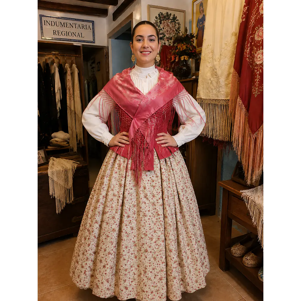 Traje regional baturra mudar 3 piezas T 46/48 Mod Rosas 
