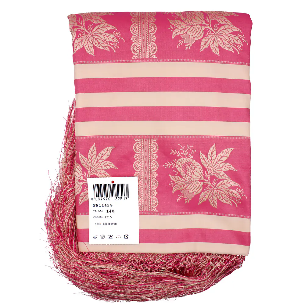 Mantón Regional 140x140 cm con Flecos Trenzados a Mano | Indumentaria Folklórica Mod Poly