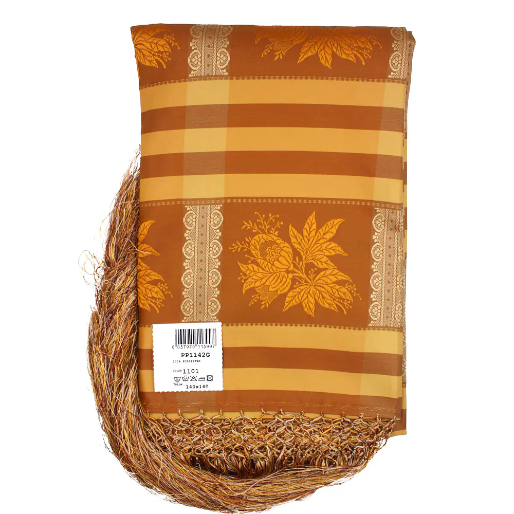 Mantón Regional 140x140 cm con Flecos Trenzados a Mano | Indumentaria Folklórica Mod Poly