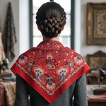 Pañuelo de Algodón Estampado – Reproducción Histórica Siglo XIX (120x120 cm)