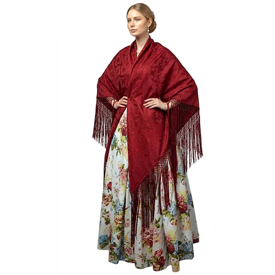 Conjunto Regional Exclusivo: Falda 5,60m Vuelo y Mantón Tornasolado  T 42/44 mod Florida