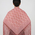 Mantón Regional 140x140 cm  Algodón con Fleco Trenzado a Mano