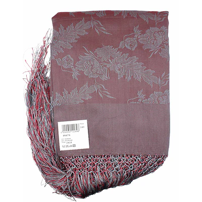 Mantón Regional 140x140 cm  Algodón con Fleco Trenzado a Mano