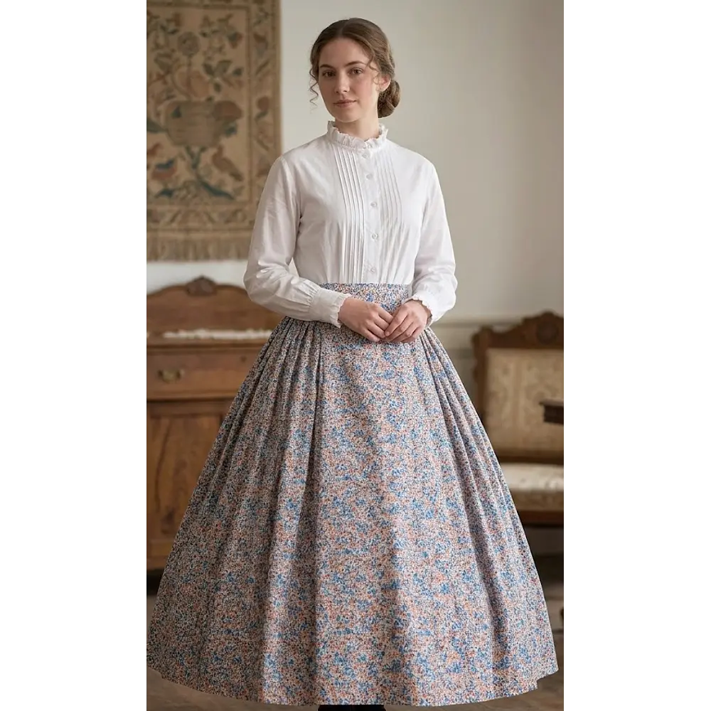 Falda Regional Ajustable con Apertura de Pañal | Algodón T 38/40