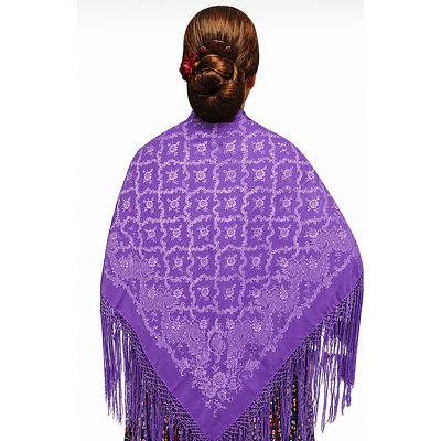 PAÑUELO REGIONAL BATURRA  RAYON Y POLIESTER 1,40   IDEAS MORADOS