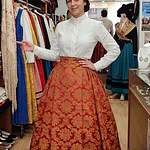 Falda Artesanal Adamascada Oro Viejo Talla 44/46  Esencia Regional