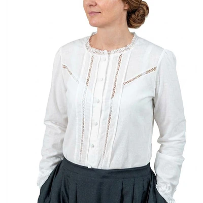Blusa Pilar Tradicional en Lino y Algodón Color Crudo PRODUCTO ENCARGO