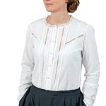 Blusa Pilar Tradicional en Lino y Algodón Color Crudo PRODUCTO ENCARGO