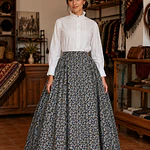 Falda tradicional de algodón para traje regional con gran vuelo y cintura adaptable T 34/38
