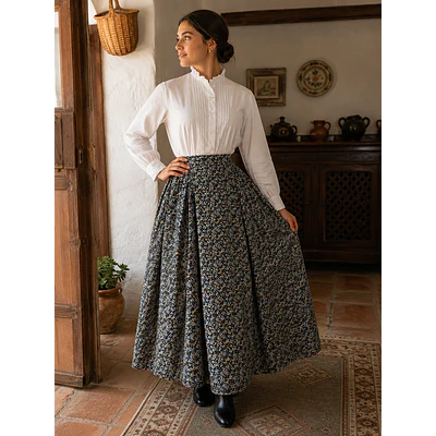 Falda regional aragonesa de vuelo amplio en algodón talla 38/40