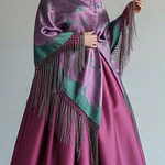 Conjunto baturra regional falda y mantón de mezcla  seda exclusivo talla 42-46