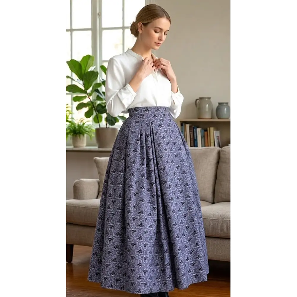 Falda Regional Aragonesa Ajustable  Vuelo 5,60m en Percal |Talla 34-36