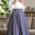 Falda Regional Aragonesa Ajustable  Vuelo 5,60m en Percal |Talla 34-36