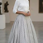 Falda Regional Gris de Algodón  Ajustable para Indumentaria Aragonesa 44/46 