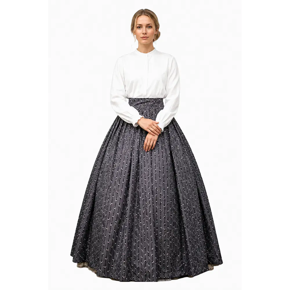 Falda regional aragonesa morada y negra de algodón para baturra talla 44/46 Mod Fraga