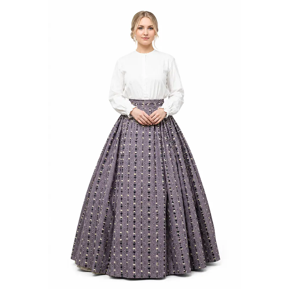 Falda Regional Aragonesa Morada y Negra Talla 34/36 Percal Algodón  5,60 m de Vuelo Mod Fraga