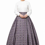 Falda Regional Aragonesa Morada y Negra Talla 34/36 Percal Algodón  5,60 m de Vuelo Mod Fraga