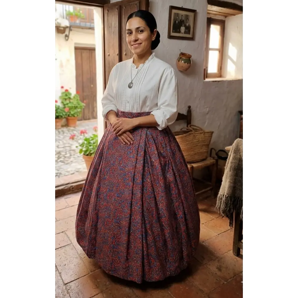 Falda Regional de Baturra/Huertana –Algodón, Talla 50-52 Mod Berry