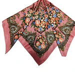 Pañoleta Regional Infantil Rosa Palo con Estampado Floral  Tacto Suave (70x70 cm)
