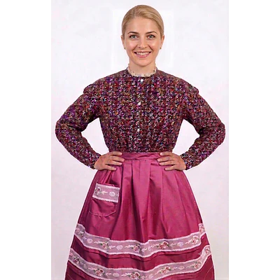 Blusa Regional Modelo Legado Floral con Flores Granate  Indumentaria Tradicional Aragonesa