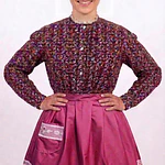 Blusa Regional Modelo Legado Floral con Flores Granate  Indumentaria Tradicional Aragonesa