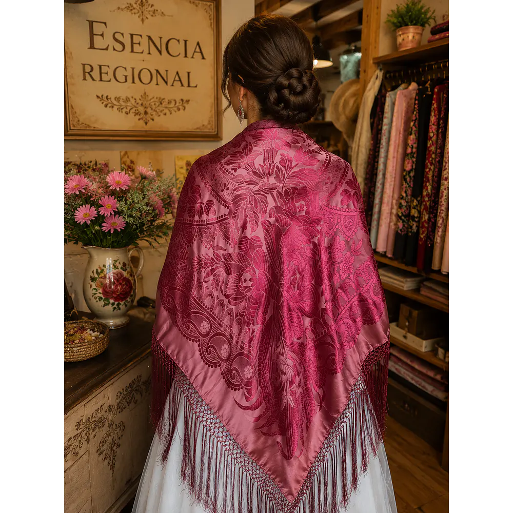 Panuelo mezcal  seda rayon 140 cm Nuevo tono