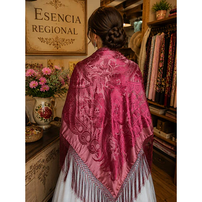Panuelo mezcal  seda rayon 140 cm Nuevo tono