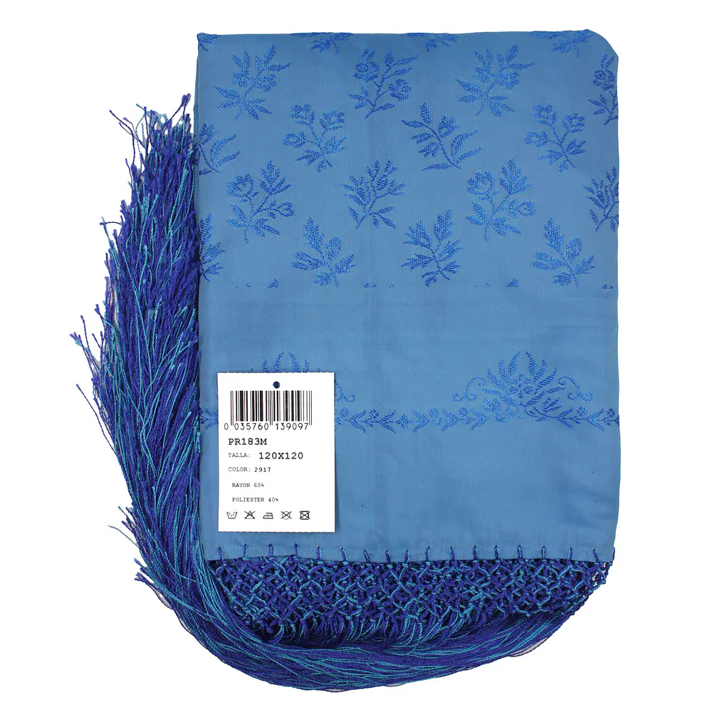 Mantón regional de 120x120 cm con flecos para traje tradicional 183M