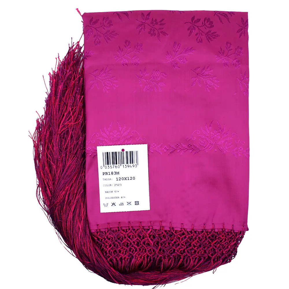 Mantón regional de 120x120 cm con flecos para traje tradicional 183M