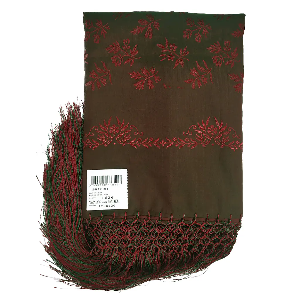 Mantón regional de 120x120 cm con flecos para traje tradicional 183M