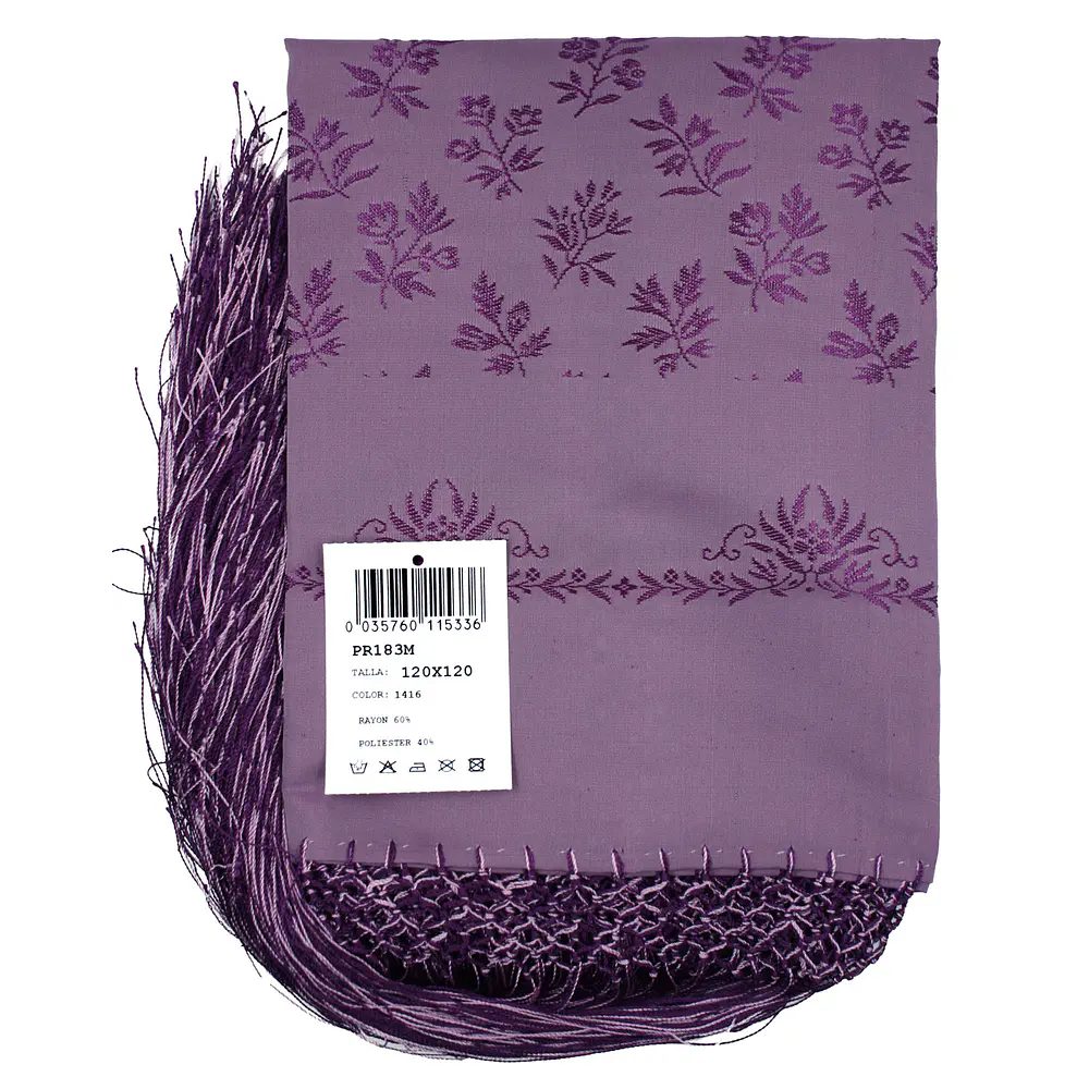 Mantón regional de 120x120 cm con flecos para traje tradicional 183M