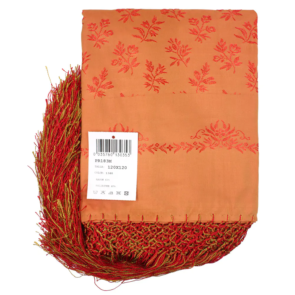 Mantón regional de 120x120 cm con flecos para traje tradicional 183M